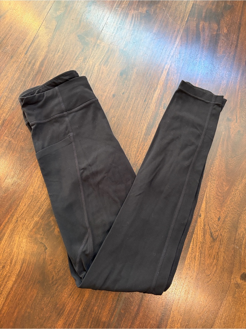 Sz XL (14) Athleta Black Kids Leggings with Side Pockets